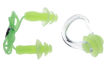 ZATYCZKI DO USZU I NOSA NA BASEN SILIKON ZIELONE + PASEK VIVO