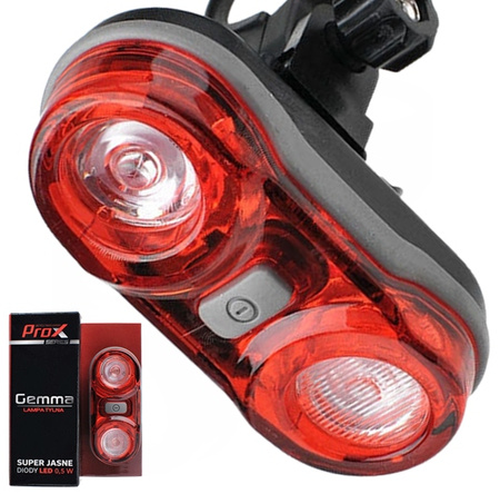 PROX GEMMA lampka rowerowa tylna baterie 2x0,5W