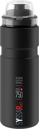 Bidon ELITE SYSSA RACE MTB Czarny Mat Stal Nierdzewna 750ml BPA FREE