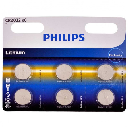 PHILIPS BATERIA CR2032 3V Litowa 6 sztuk zestaw