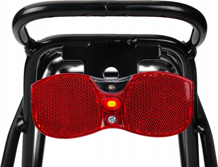 Lampka rowerowa LED na bagażnik z odblaskiem bater