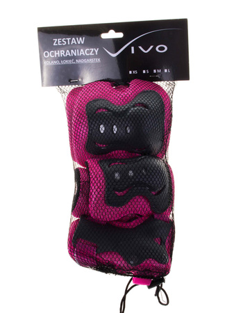 Ochraniacze na łyżwor.Vivo JR-510 pink/silver XS r