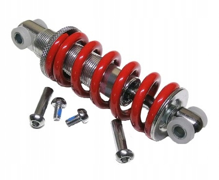 Amortyzator rowerowy tylny sprężyna 150mm czerwony