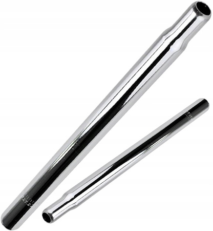 Stalowy wspornik siodła, sztyca 25x450 mm srebrny