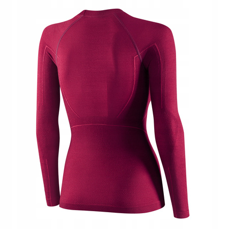 WEŁNIANA DAMSKA BLUZA NARCIARSKA BRUBECK MERINO M BORDOWA