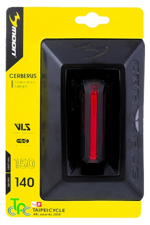 MOON CERBERUS LAMPKA ROWEROWA 150LM USB 3-stronna