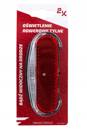 2K Lampka rowerowa LED na bagażnik z odblaskiem ba