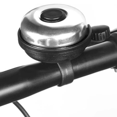 DZWONEK ROWEROWY SREBRNY ALUMINIOWYOWY GŁOŚNY 45mm