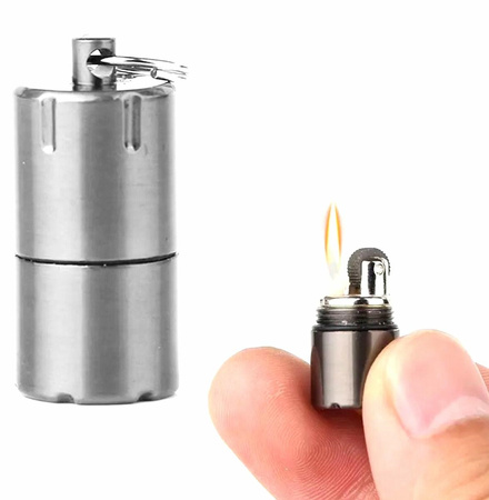 KRZESIWO MINI ZAPALNICZKA BENZYNOWA BRELOK SURVIVAL
