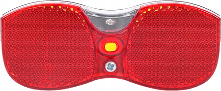 Lampka rowerowa LED na bagażnik z odblaskiem bater