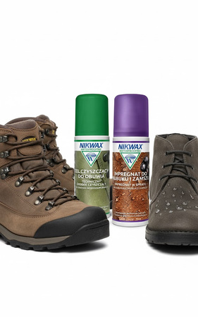 Nikwax Zestaw Czyszczący Do Nubuku I Zamszu Żel +Impregnat 2x125ml Aplkator