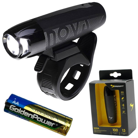 Lampka Rowerowa Przednia MOON NOVA 100 lm Na Baterie AA