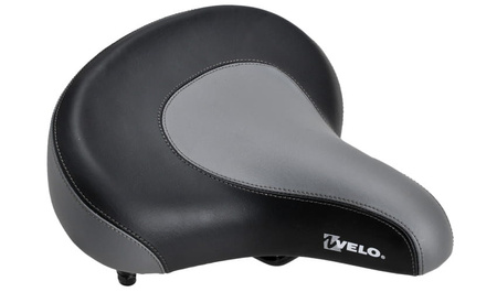 SIODEŁKO ROWEROWE SZEROKIE KANAPA CZARNO-SZARE VELO VL8088