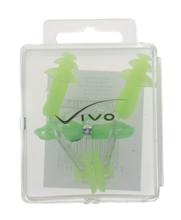 ZATYCZKI DO USZU I NOSA NA BASEN SILIKON ZIELONE + PASEK VIVO