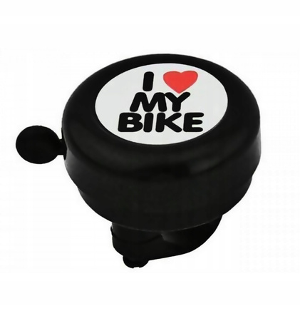 DZWONEK ROWEROWY DING DONG I <3 MY BIKE CZARNY