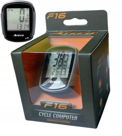 LICZNIK ROWEROWY 16 FUNKCJI ATECH PRZEWODOWY