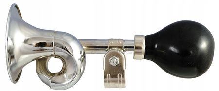 TRĄBKA DO ROWERU ZAWINIĘTA SREBRNA RETRO