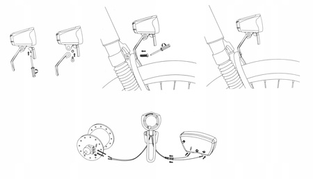 LAMPA ROWEROWA PRZEDNIA NA DYNAMO LED ON/OFF 90LUX