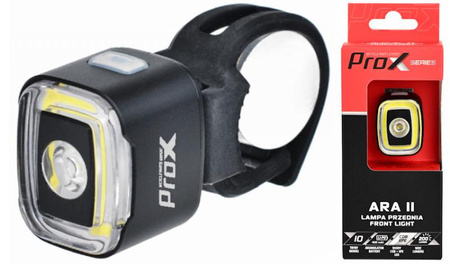LAMPKA ROWEROWA Z FUNKCJĄ CZOŁÓWKI PROX ARA II COB LED + XPE LED 200lm