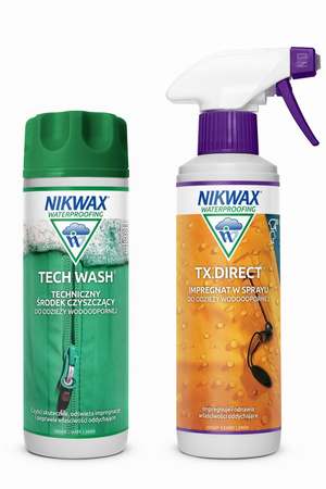 NIKWAX Zestaw 2x300ml Tech Wash TX.Direct SPRAY Impregnat Gore-Tex Membrana