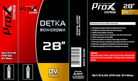 Dętka 28 700x 35/38/40/42 DV ROWEROWY 40mm PROX