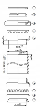 NECO H845 czarne STERY AHEAD 1-1/8”x34x30 komplet