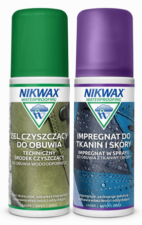 Nikwax Żel Czyszczący Do Obuwia Materiałowego i Skórzanego+Ipregnat 2x125ml