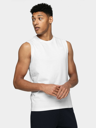 MĘSKA KOSZULKA 4F BEZ RĘKAWÓW TANK TOP BASIC PODKOSZULEK BIAŁA XXL