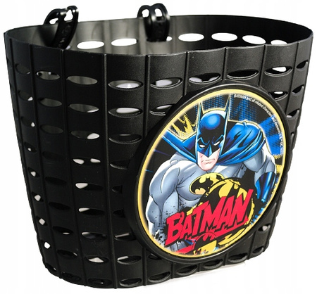 Plastikowy koszyk na ROWER HULAJNOGĘ czarny BATMAN