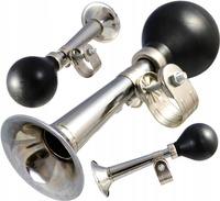 Trąbka do roweru srebrna 180 mm