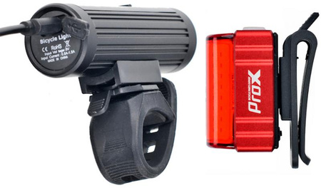 Zestaw Lampek Rowerowych Przód+Tył 600 LM USB PROX HAMAL SET + ZETA S 80 LM