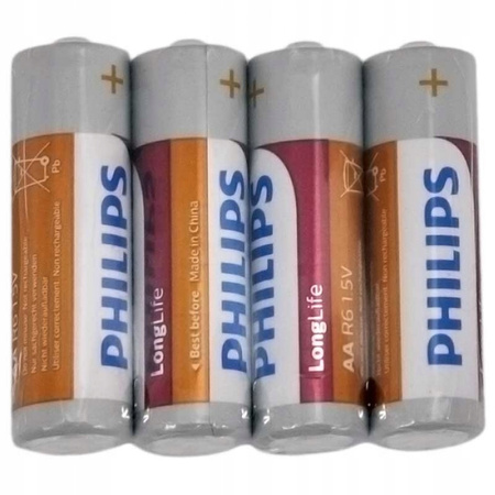PHILIPS Baterie AA/R6 1,5V Duże Paluszki 4 szt.