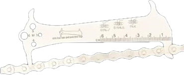 PRZYMIAR ŁAŃCUCHA MIERNIK ZUŻYCIA ŁAŃCUCHA + CHWYTAK ROZPIĘTEGO ŁAŃCUCHA