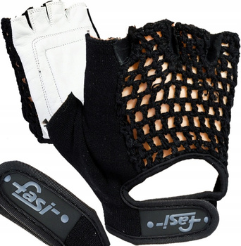 RĘKAWICZKI ROWEROWE KRÓTKIE BEZ PALCÓW SKÓRA L