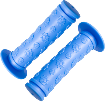Chwyty gripy rowerowe dziecięce 100mm Niebieskie Kwiatki SPENCER
