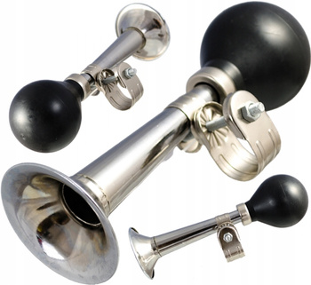 Trąbka do roweru srebrna 180 mm