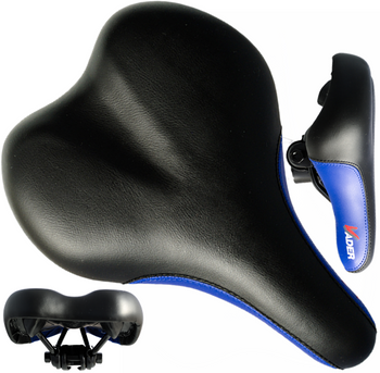 VADER Siodełko Rowerowe Dziecięce Junior + JARZEMKO Czarno-Niebieskie