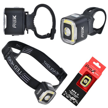 LAMPKA ROWEROWA Z FUNKCJĄ CZOŁÓWKI PROX ARA II COB LED + XPE LED 200lm