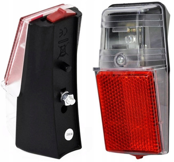 LAMPKA ROWEROWA LED Z DUŻYM ODBLASKIEM NA BŁOTNIK