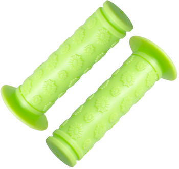 Chwyty gripy rowerowe dziecięce 100mm Zielone Kwiatki SPENCER