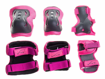 Ochraniacze na łyżwor.Vivo JR-510 pink/silver XS r