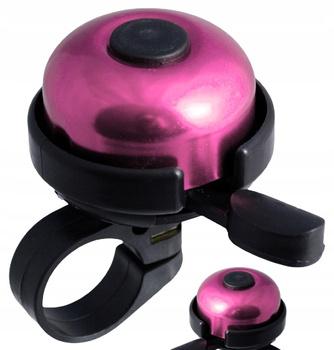 DZWONEK ROWEROWY RÓŻOWY MINI ALUMINIOWYOWY GŁOŚNY