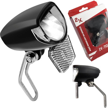 LAMPA ROWEROWA PRZEDNIA NA DYNAMO Z PODTRZYMANIEM ŚWIECENIA 25 LUX 60 Lumen
