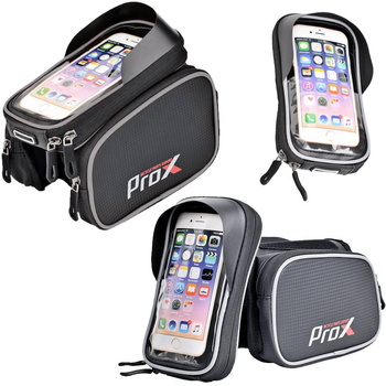 PROX Sakwa na ramę CZARNA UCHWYT NA TELEFON 6,2" 1L ODPINANA