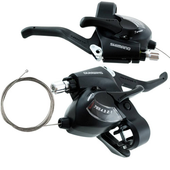 Klamkomanetka Prawa Tył Czarna Shimano ST-EF41 7 Rzędowa