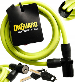 OnGuard ZAPIĘCIE BLOKADA rowerowa 8x150 2 x KLUCZYK Żółte