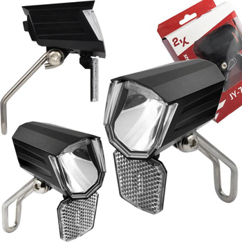 LAMPA ROWEROWA PRZEDNIA NA DYNAMO Z PODTRZYMANIEM ŚWIECENIA 45 LUX