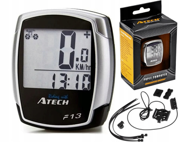 LICZNIK ROWEROWY 13 FUNKCJI ATECH PRZEWODOWY TU13