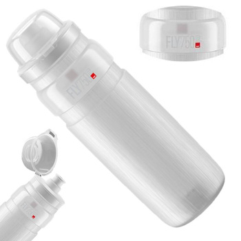 Bidon ELITE FLY MTB TEX Przezroczysty Szare Logo 750ml SUPER LEKKI BPA FREE