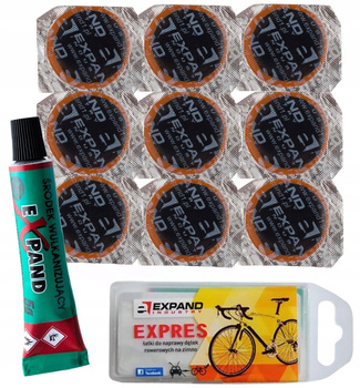 EXPAND EXPRES zestaw 9 okrągłych łatek rowerowych